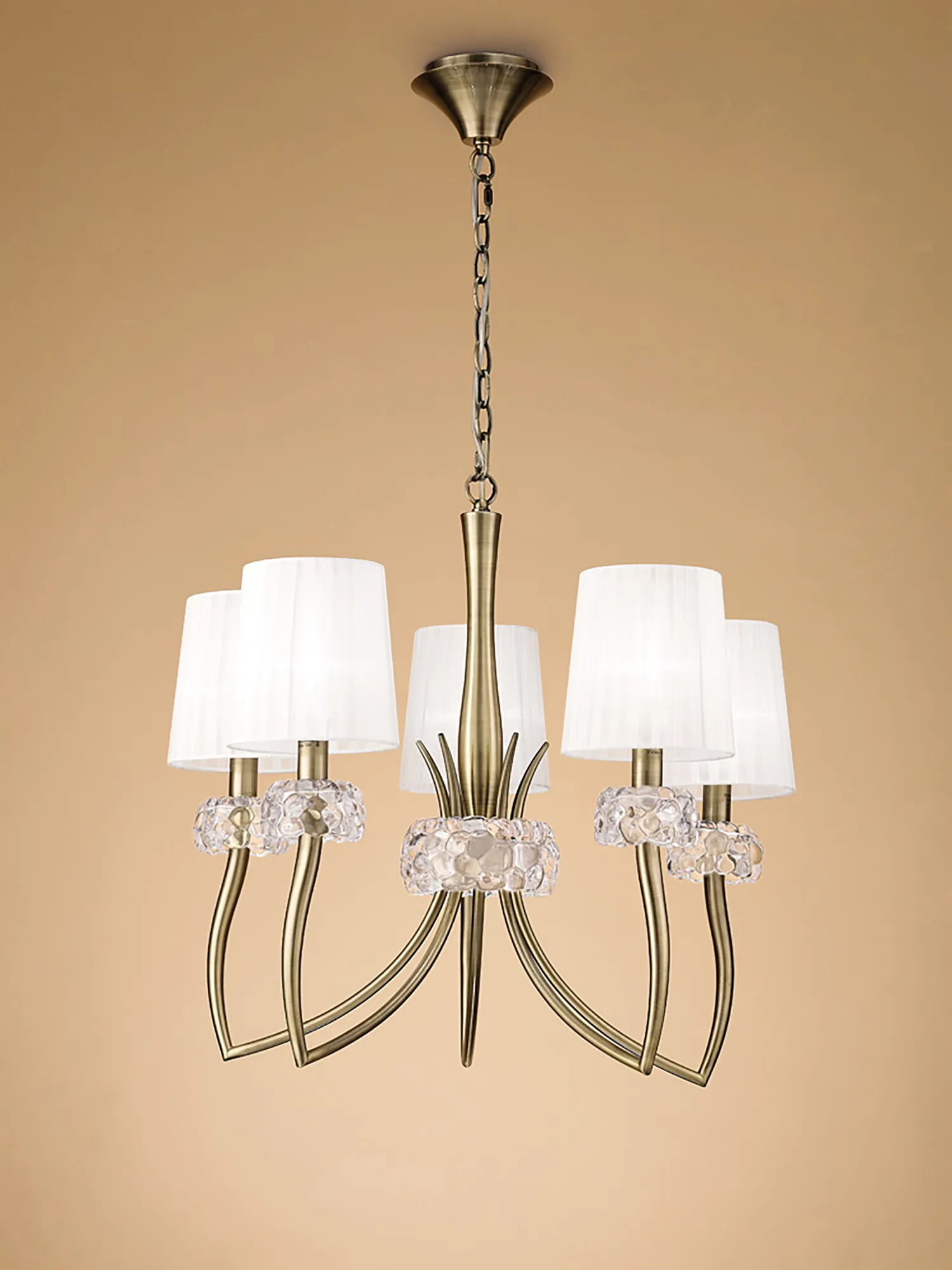 Loewe Antique Brass-White Ceiling Lights Mantra Multi Arm Fittings Loewe Antique Brass-White Ceiling Lights Mantra Multi Arm Fittings